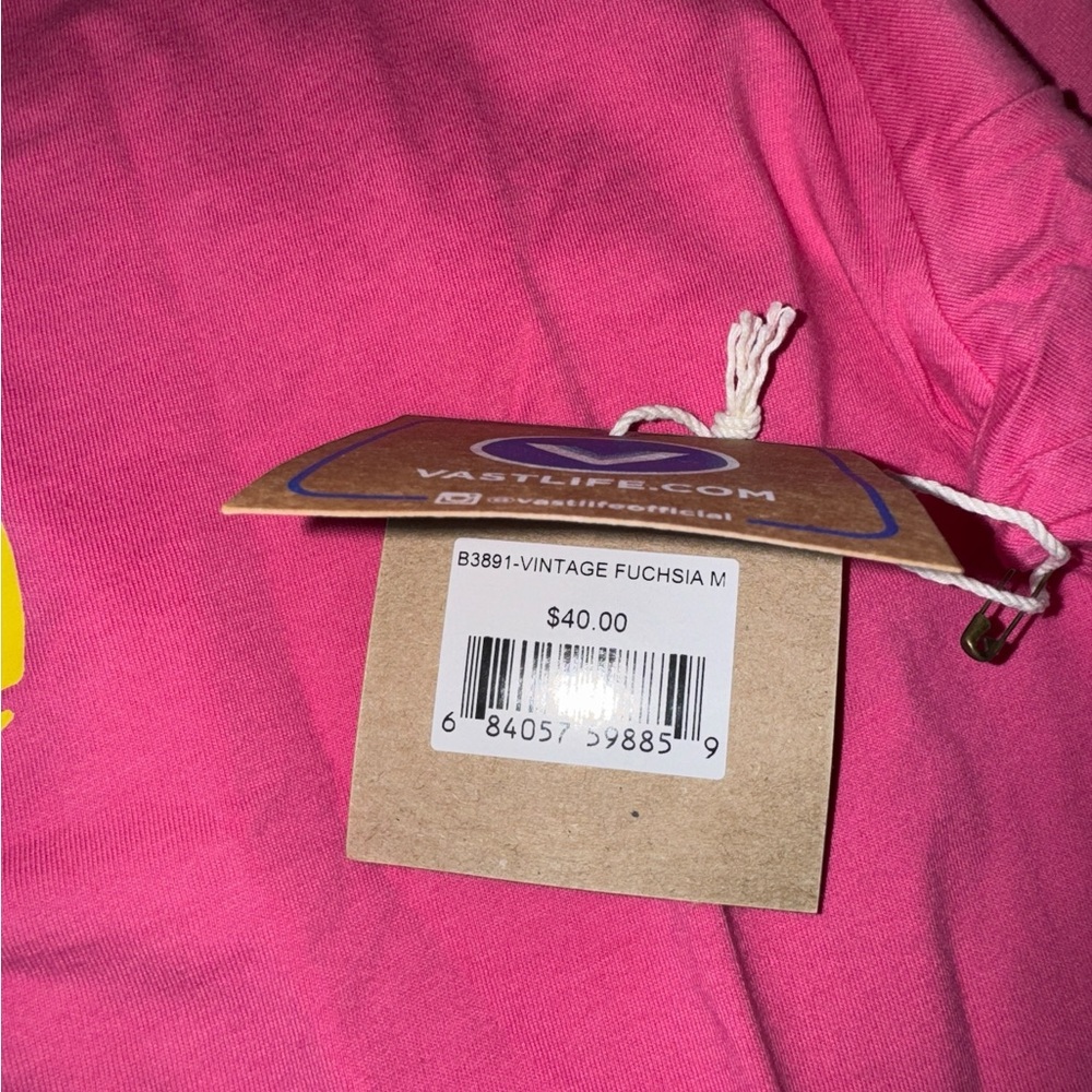Vast Vintage Surfer Tee Fuchsia Size Medium NWT - Picture 6 of 10